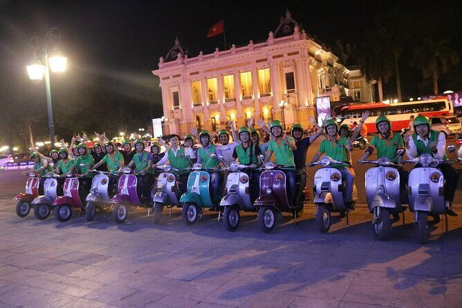 Hanoi Vespa After Dark Street Food Tour Train Street Live Music - Key Points