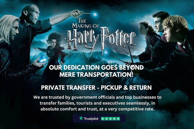 Harry Potter Tour of Warner Bros Studio Chauffeur - Pickup Return - A Private Chauffeur to the Wizarding World in London