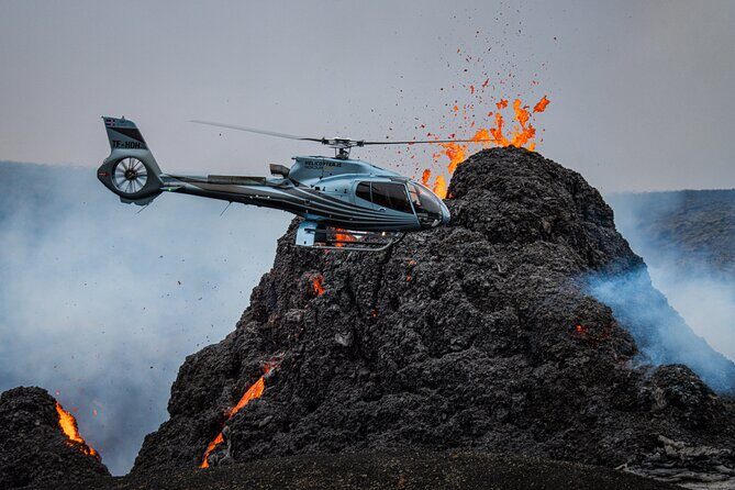 Helicopter Tour Over Icelands Reykjanes Volcano Eruption Site - The Sum Up