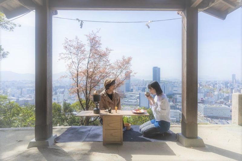 Hiroshima: Morning Hike Tour & Open-air Tea Ceremony - Hiroshima from the slopes of Mt. Futaba