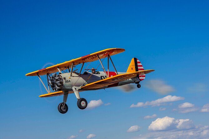 Historical Flight in an Open Cockpit Biplane from WWII - Discover the Authentic WWII Biplane Flight in Phoenix