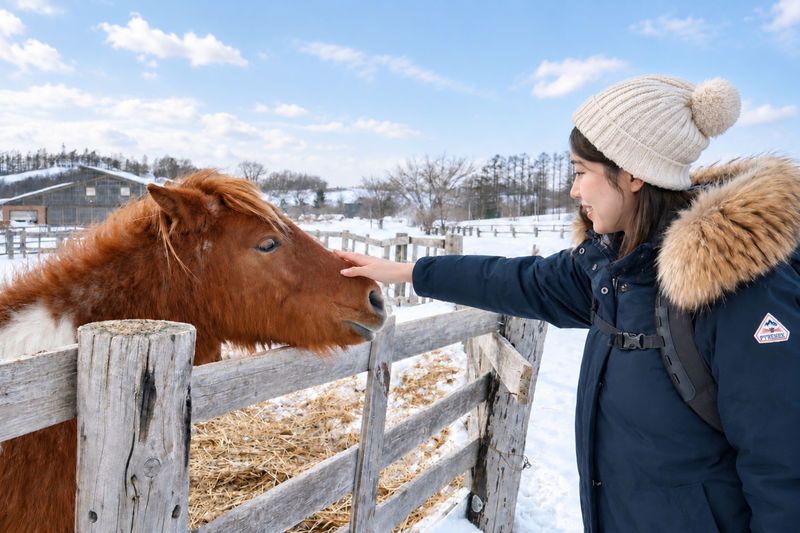 Hokkaido Biei Chiyoda Farm Snowmobile Experience | Includes Farm-Limited Jersey Milk - The milk, animals, and other farm options