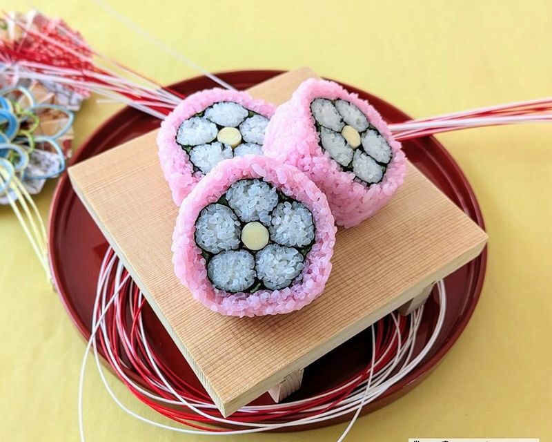 Hokkaido Cooking: Sapporo Sushi Rolls - Pink rice turns sushi-making into a design lesson