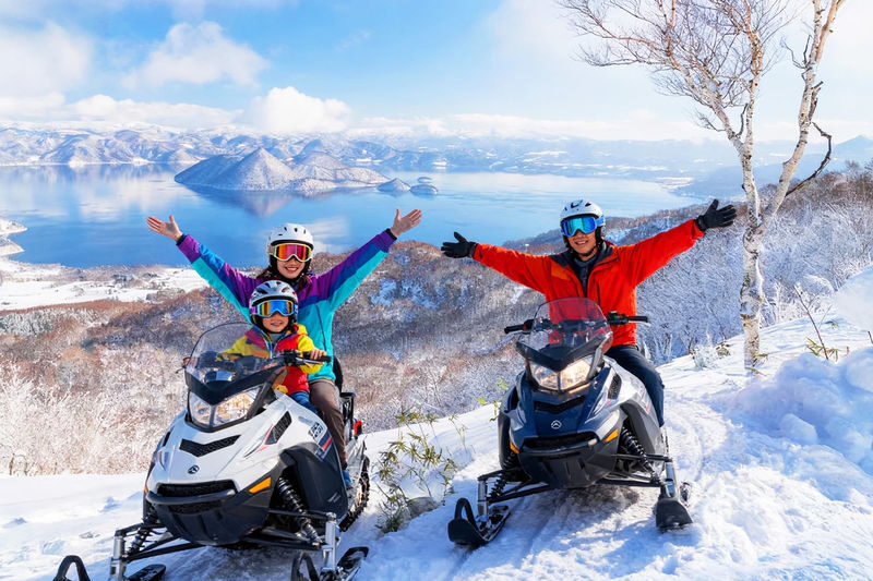 Hokkaido: Lake Hill Farm Snowmobile Experience (with free ice cream) & Noboribetsu Hell Valley & Showa-shinzan Bear Ranch Day Trip - At a glance