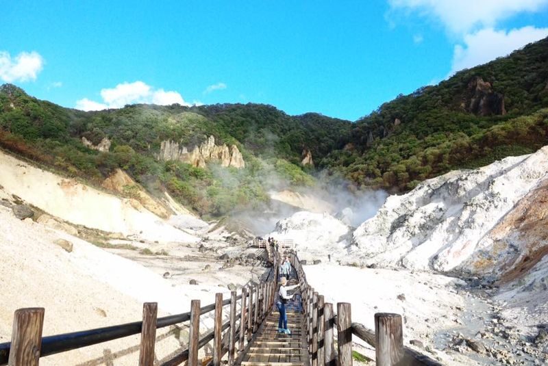 Hokkaido | Lake Toya, Noboribetsu Jigokudani (Hell Valley), Mount Usu Day Trip with Gourmet Food & Stunning Views | Depart from Sapporo - Noboribetsu Hell Valley, where the ground steams