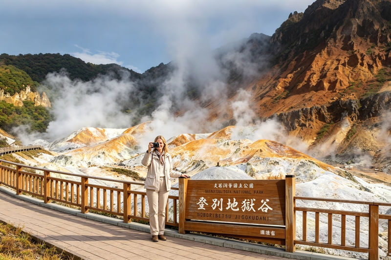 Hokkaido Lake Toya Observation Deck & Noboribetsu Hell Valley & Showa-shinzan Bear Ranch & Mount Usu & Lake Hill Farm Day Trip (Departing from Sapporo) - One day from crater rim to lakeside