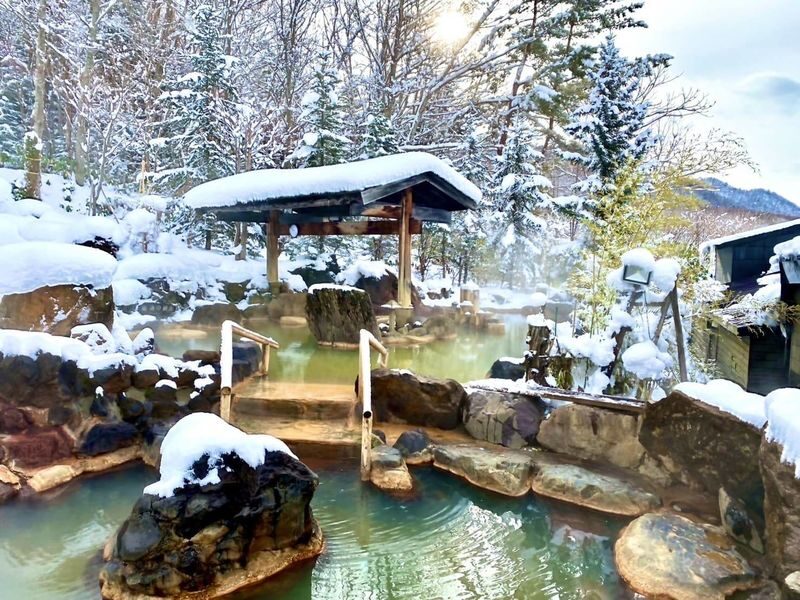 Hokkaido Toyohira Gorge Hot Spring Admission Ticket - A natural hot spring in the mountains
