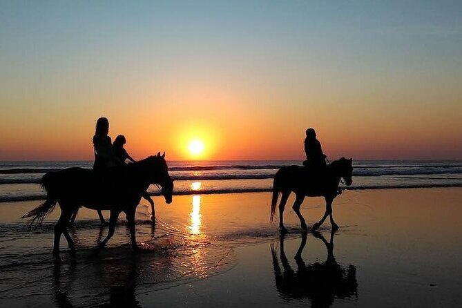 Horseback Riding in the sunset of Famara Beach, Lanzarote, Spain - Horseback Riding in the Sunset of Famara Beach, Lanzarote, Spain