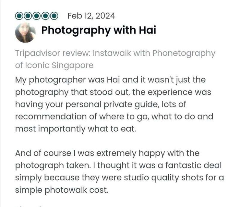 Instawalks of Iconic Singapore Photography Services - Frequently Asked Questions (FAQs)
