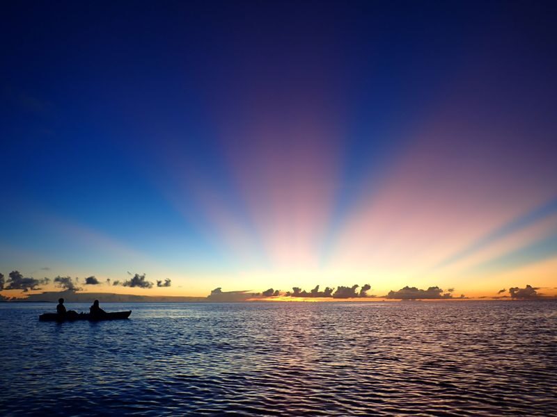 Ishigaki Island/Private: Sunset Kayak Tour (Includes Tour Photos/Free Transportation) - Sunset from a kayak, not a lookout
