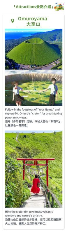 Izu Atami: Mount Omuro (including cable car)/Cactus Zoo & Jogasaki Coast & Kadowaki Suspension Bridge Day Tour (Small Group with complimentary Sea View Train Ticket) - Mount Omuro’s crater is the main event