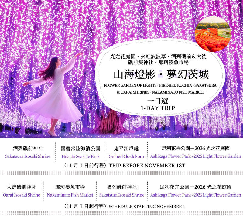 Japans Top 3 Illumination Shows: Ashikaga Flower Park & Ibaraki Ocean View Day Trip (Departing from Tokyo) - How the transport and guide service work