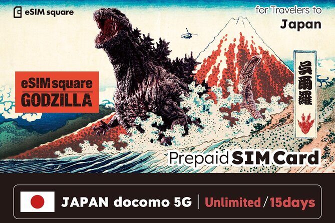 Japan Unlimited SIM Card + Godzilla sticker | Haneda Airport - Tokyo adventure begins with the Japan Unlimited SIM Card + Godzilla sticker at Haneda Airport