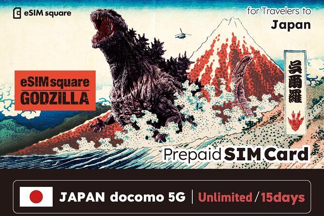 Japan Unlimited SIM Card + Godzilla sticker | Kansai Airport - Quick Overview
