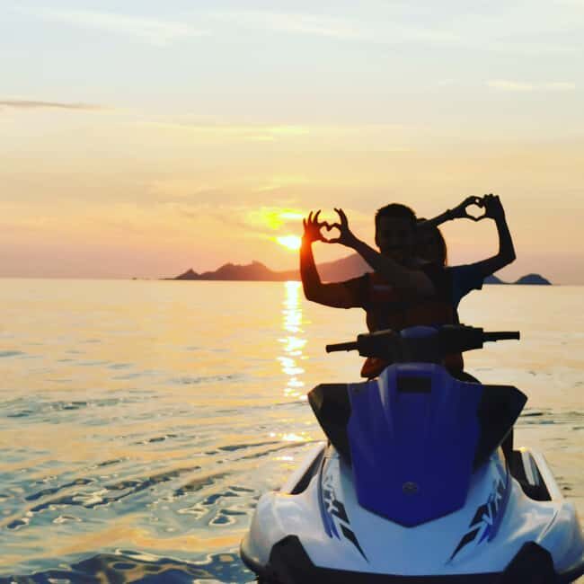 Jet ski sunset on the Ajaccio golf course - The Itinerary and Setting: Why We Loved the Scenery
