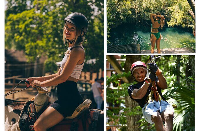 Jungle Triple Adventure Horseback, Ziplines and Cenote - Key Points