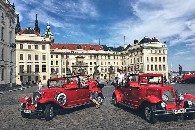 Karlstejn Castle in Vintage Convertible Car - The Sum Up