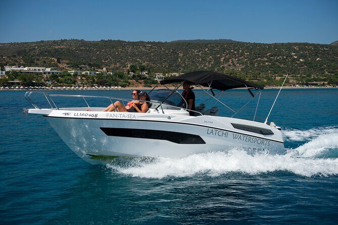Karnic SL702-Self Drive boat with WC,Cabin, BT music and shower - A Practical and Enjoyable Way to Explore Cyprus’s Coastline