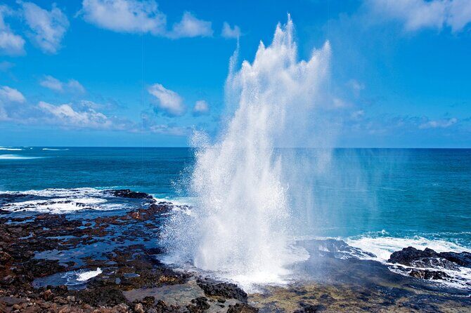 Kauai Highlights Small Group Tour -A journey to the Canyon & more - Nature’s Geyser at Spouting Horn