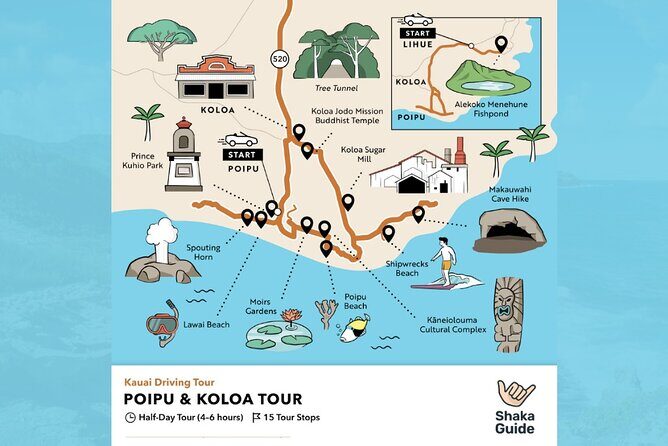 Kauai Poipu and Koloa Town Self-Guided Audio Tour - Key Points