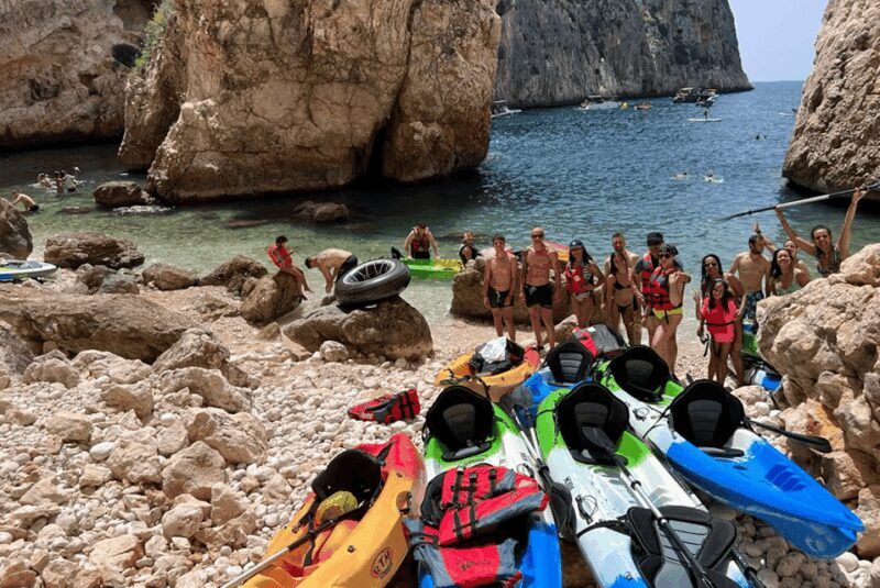 kayak route in granadella javea cave llop marí,cala en caló - Key Points
