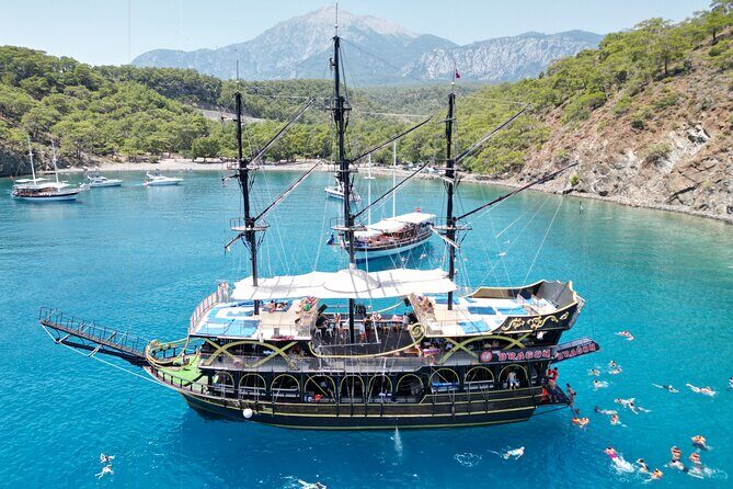 Kemer Full Day Pirate Boat Trip with Lunch and Optional Transfer - Key Points