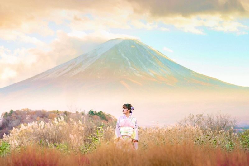 Kimono Rental (Yamanashi/Mount Fuji area, provided by KIMONO MEGUFUJI) - Taking your own Mount Fuji photographs