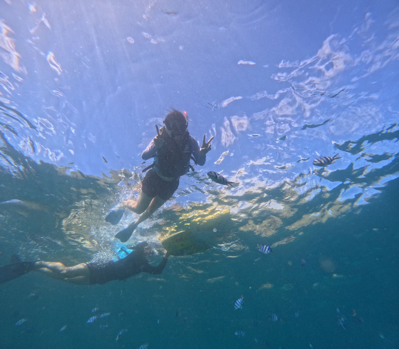 KR support: Okinawa Blue Cave Boat Snorkeling All-in-One experience - GoPro photos, fish and the cave