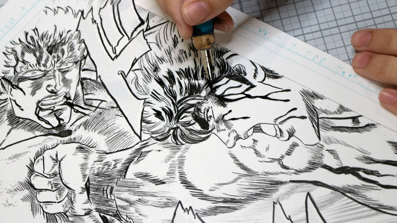 Kumamoto: Manga inking experience where you can take home a framed artwork - From blank manuscript to framed manga page