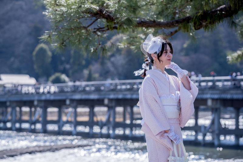 Kyoto Arashiyama Kimono Rental: 3-minute walk to Togetsukyo Bridge, includes womens hair set. Kyoto Aiwafuku - Dressing, hair styling, and what the price covers