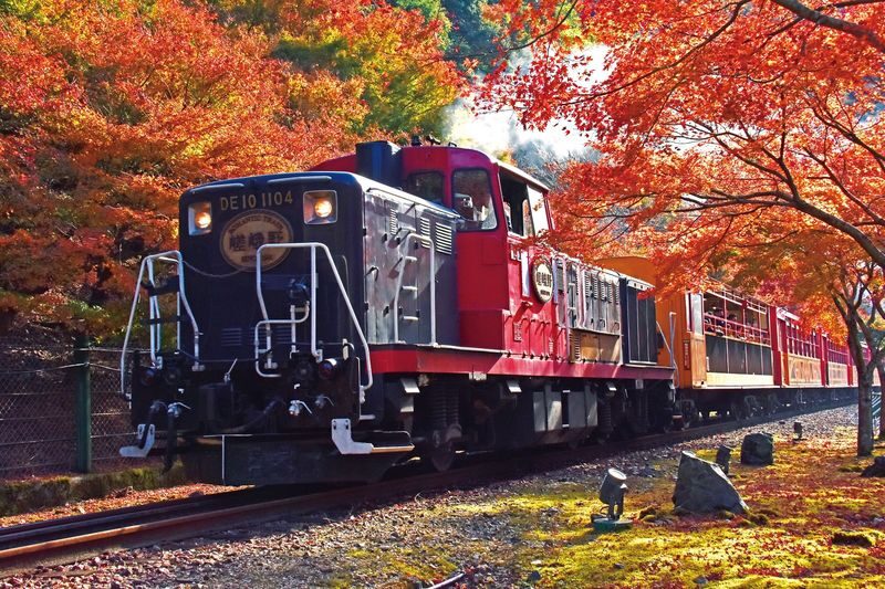 Kyoto Hozugawa River Boat Sagano Romantic Train Tour - Two ways to see Hozukyo Gorge