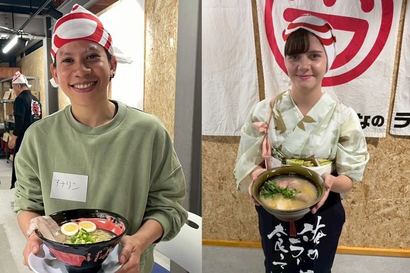 Kyoto Ramen-Making Experience - Adding toppings and eating what you made