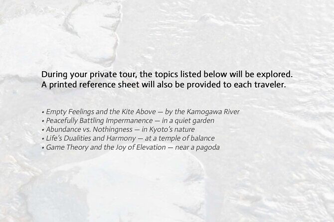 Kyoto Spiritual Conversations & Mindful Encounters PRIVATE Tour - A Closer Look at the Kyoto Spiritual Encounters Tour