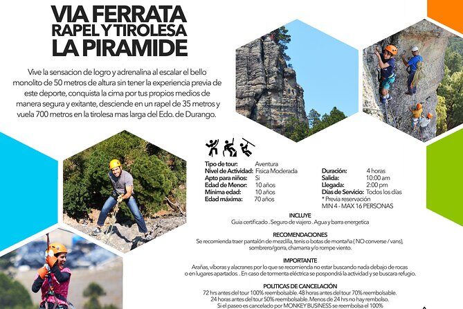 La Pirámide Park // VIA FERRATA, RAPPEL, ZIPLINE - Experience the Thrills of La Pirámide Park in Durango
