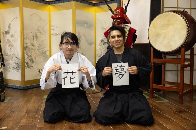 Learning Zen of Japanese Calligraphy in kimono near Osaka Castle - Key Points