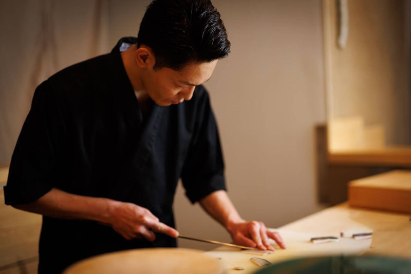 Luxury Sushi Counter Experience | Sushi Course & Toast with Sparkling Sake - A Tokyo Tower view with dinner at the counter