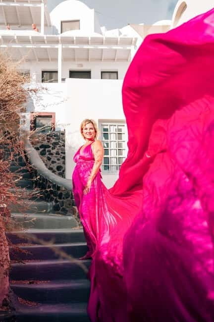 Magical Flying Dress Photoshoots in Oia or Imerovigli - The Dress Selection and Personalization