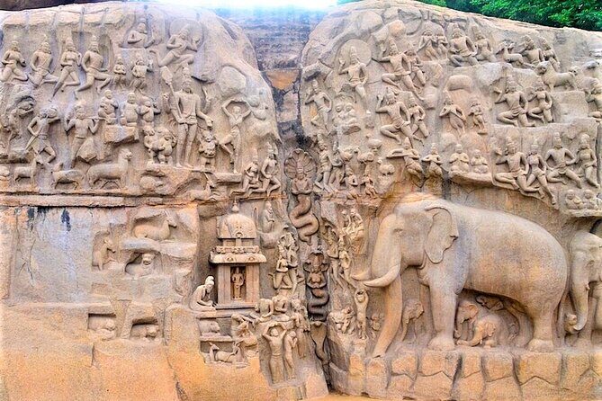 Mahabalipuram walking tour by tourism ministry approved company - Arjuna’s Penace: A Masterpiece of Bas-Relief Art