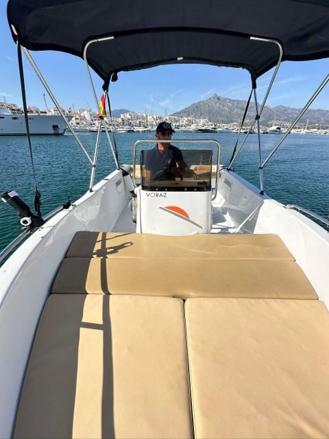 Marbella: Boat Rental drive yourself with Dolphin Sighting - Key Points