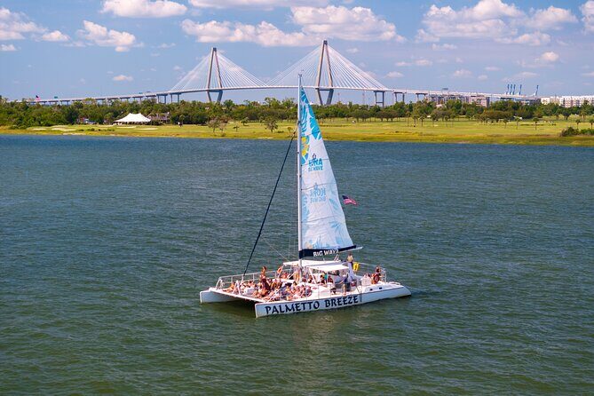 Morning Charleston Harbor Sail Lux Catamaran Shade and Seating - Key Points