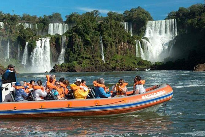 Motorboat under the waterfalls, 4x4 truck in the jungle with Argentine Falls - An In-Depth Look at the Tour