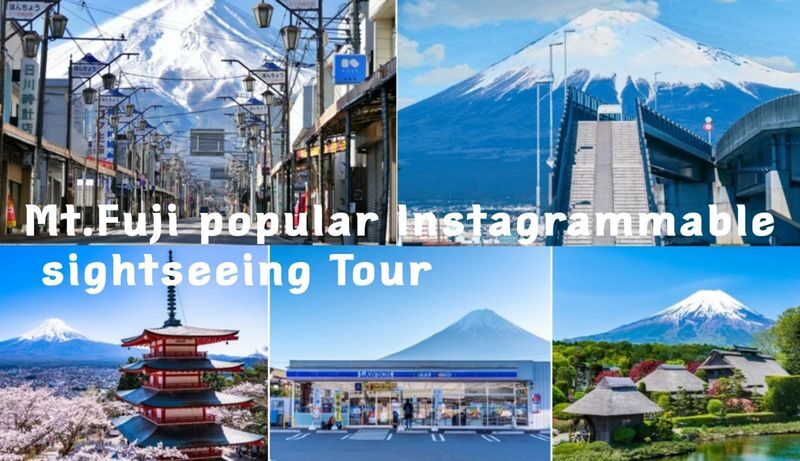 Mount Fuji 5 Must-Visit Instagram Spots Day Tour: Mount Fuji Yume no Ohashi Bridge, Lawson Convenience Store, Arakurayama Sengen Park, Honcho Shopping Street, and Oshino Hakkai (Guided in Chinese or English, Departing from Shinjuku, Tokyo) - Five Fuji views, one long day