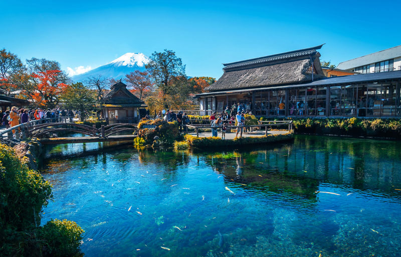 Mount Fuji Classic Day Tour: Arakurayama Sengen Park/5th Station & Lake Kawaguchiko for Cherry Blossoms in Spring and Autumn Leaves in Autumn. Round trip from Tokyo. Hotel pickup and drop-off can be added. (Chinese service) - Oshino Hakkai: eight clear pools and a village pause