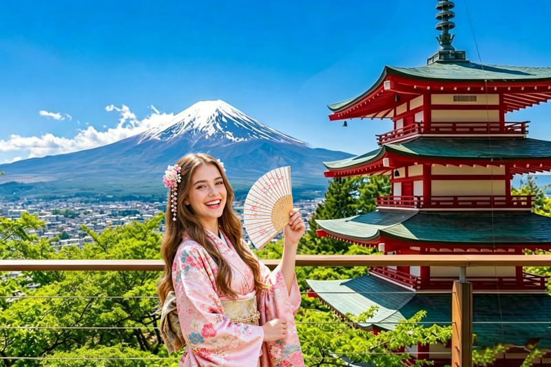 Mount Fuji & Hakone Day Trip: Arakurayama Sengen Park + Oshino Hakkai + Hakone Owakudani + Aerial Cable Car + Lake Ashi Pirate Ship (Departing from Tokyo) - One day, two very different sides of Fuji