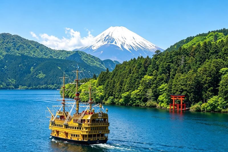Mount Fuji & Hakone: Hakone Shrine & Water Torii & Pirate Ship & Owakudani & Lake Yamanaka & Oshino Hakkai Day Trip - Lake Ashi by pirate ship and ropeway
