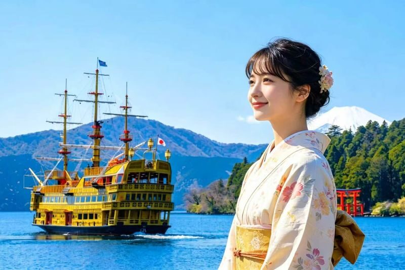 Mount Fuji & Hakone | Owakudani & Hakone Shrine & Lake Ashi Water Torii & Amphibious Ninja Bus | Pirate Ship Experience Day Trip - A long day that links Hakone and Fuji