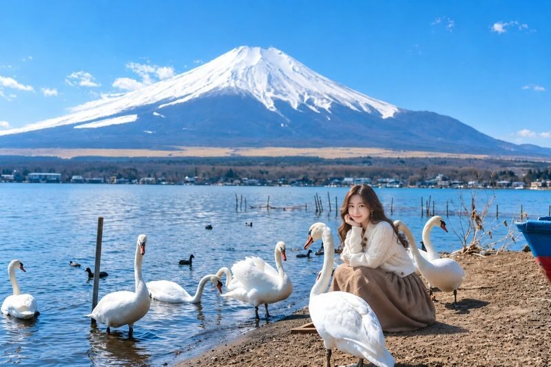 Mount Fuji & Hakone Small-group Day Tour with Hotel Pick-up - A lakeshore stop with swans