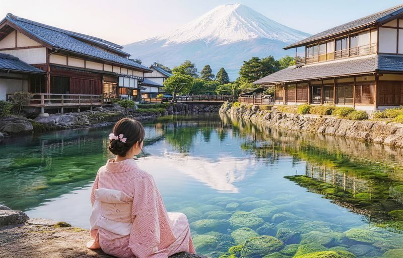 Mount Fuji Tour & Outlet Shopping/Hot Springs Trip: Mount Fuji 5th Station/Arakurayama Sengen Park & Oshino Hakkai & Gotemba Premium Outlets/Hot Spring Day Trip (with Lunch Option, Departing from Tokyo) - A Tokyo day trip built around Fuji