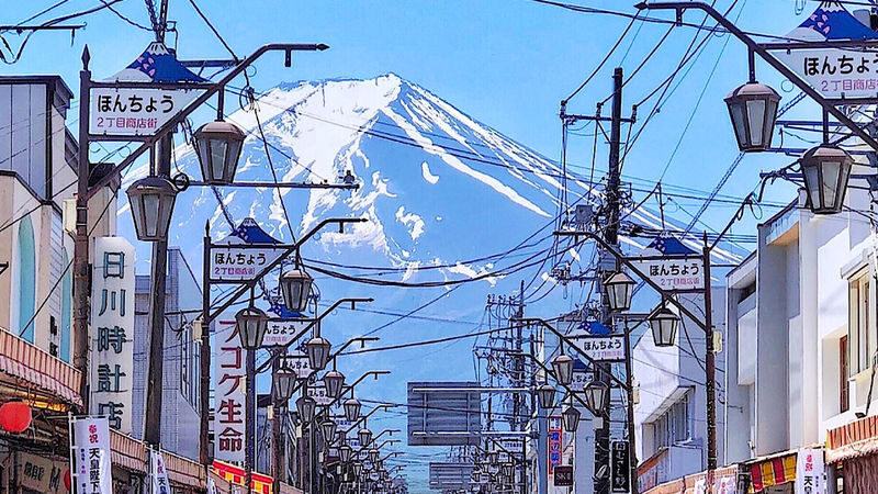 Mt. Fuji Highlights - Top 5 Scenic Spots Day Tour - Lawson Kawaguchiko: a playful roadside picture