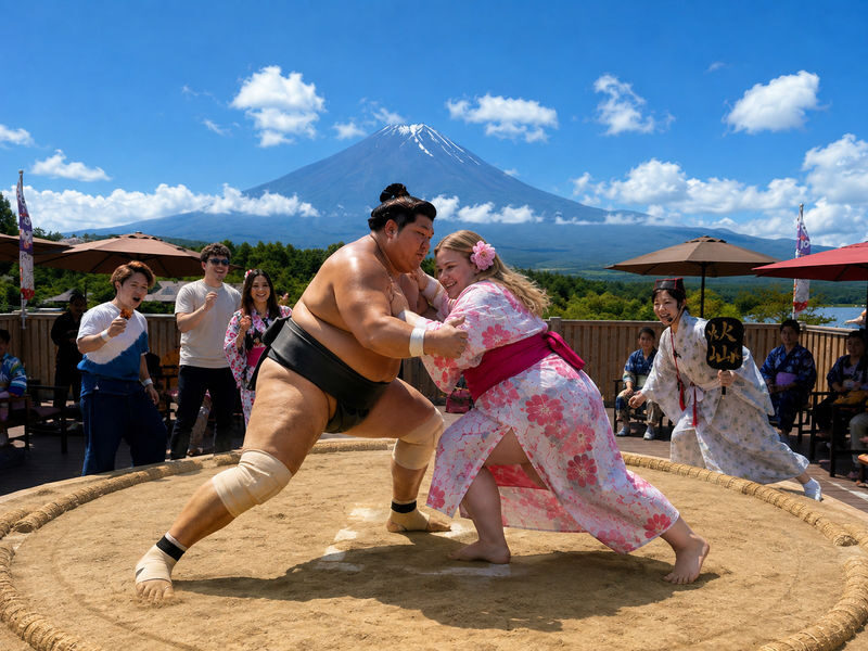 Mt. Fuji & Kawaguchiko Full-Day Romantic Tour with Kimono & Sumo - A full day with more than one kind of Japan